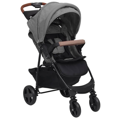 3-in-1 Kinderwagen Hellgrau Stahl