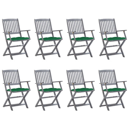 Klappbare Gartenstühle 8 Stk. mit Kissen Massivholz Akazie