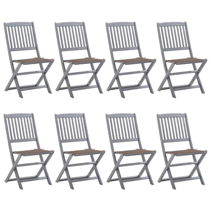Klappbare Gartenstühle 8 Stk. mit Kissen Massivholz Akazie