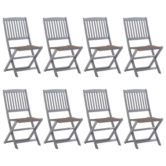 Klappbare Gartenstühle 8 Stk. mit Kissen Massivholz Akazie
