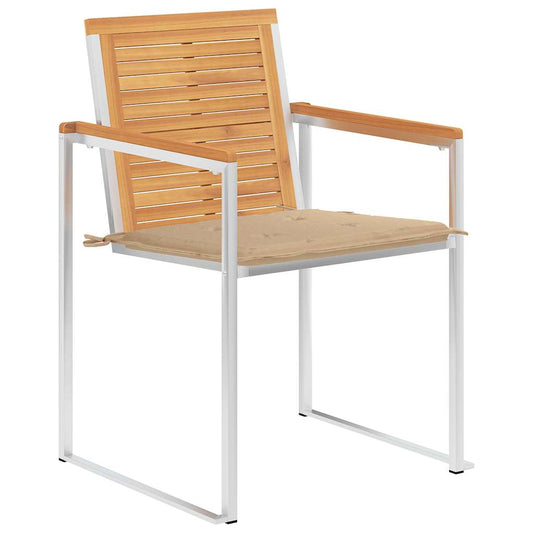 Gartenstühle 4 Stk. mit Kissen Massivholz Teak