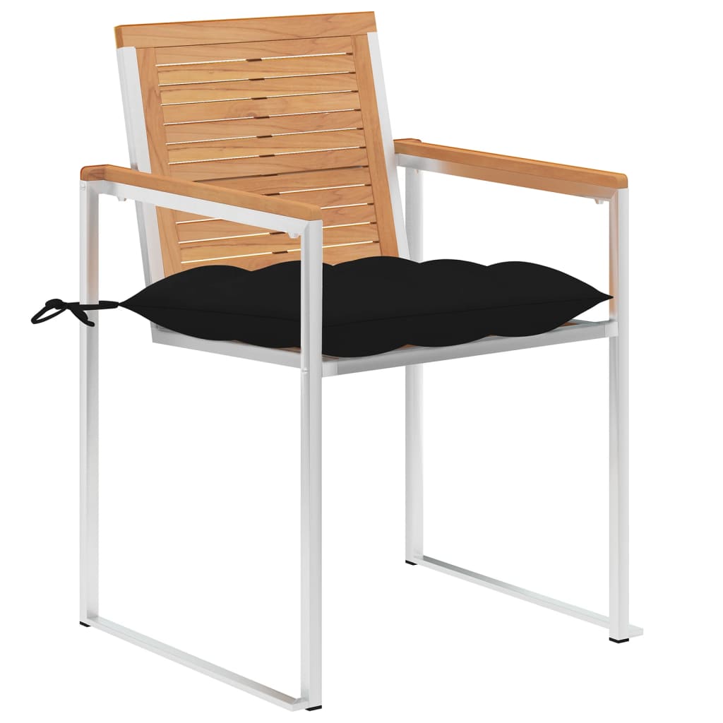 Gartenstühle 8 Stk. mit Kissen Massivholz Teak