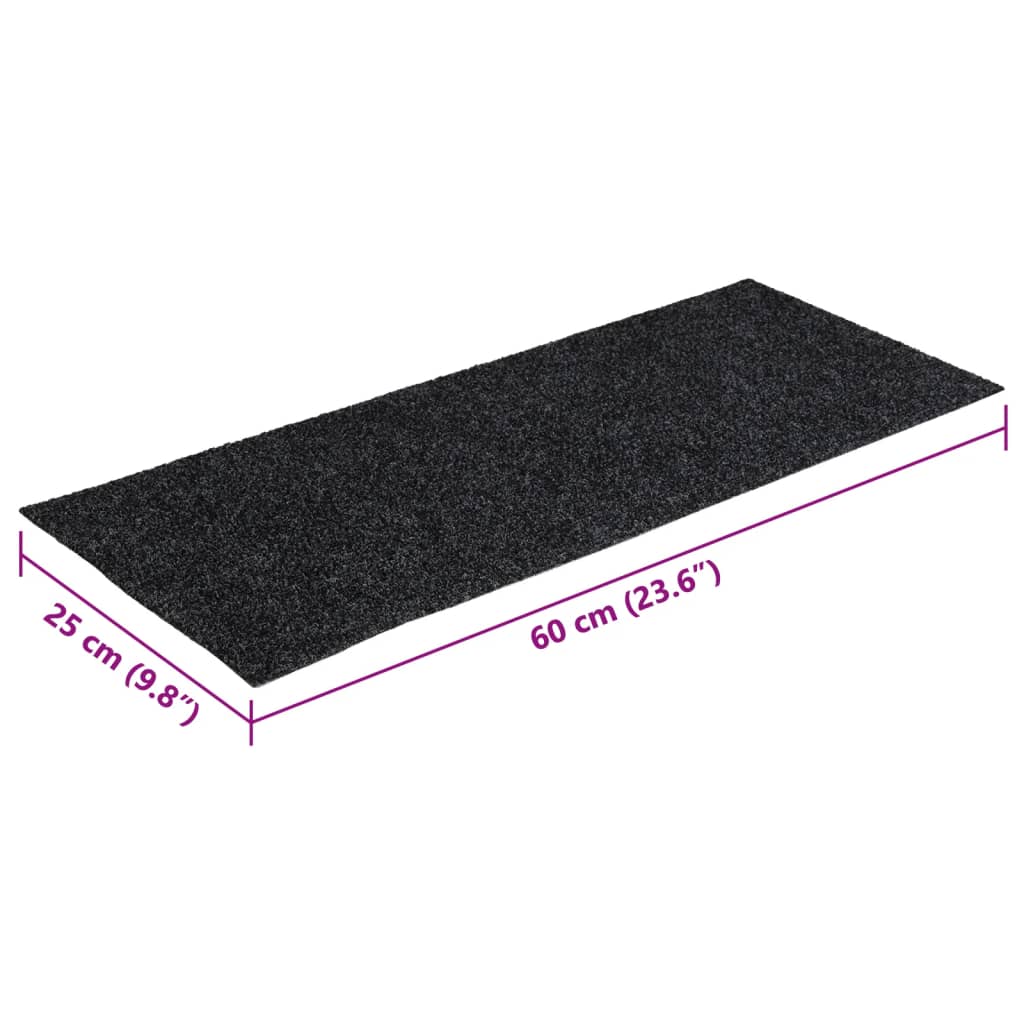 Stufenmatten Selbstklebend 15 Stk. 60x25 cm Grau Rechteckig