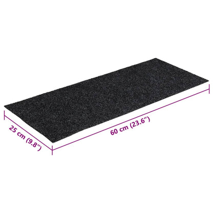 Stufenmatten Selbstklebend 15 Stk. 60x25 cm Grau Rechteckig
