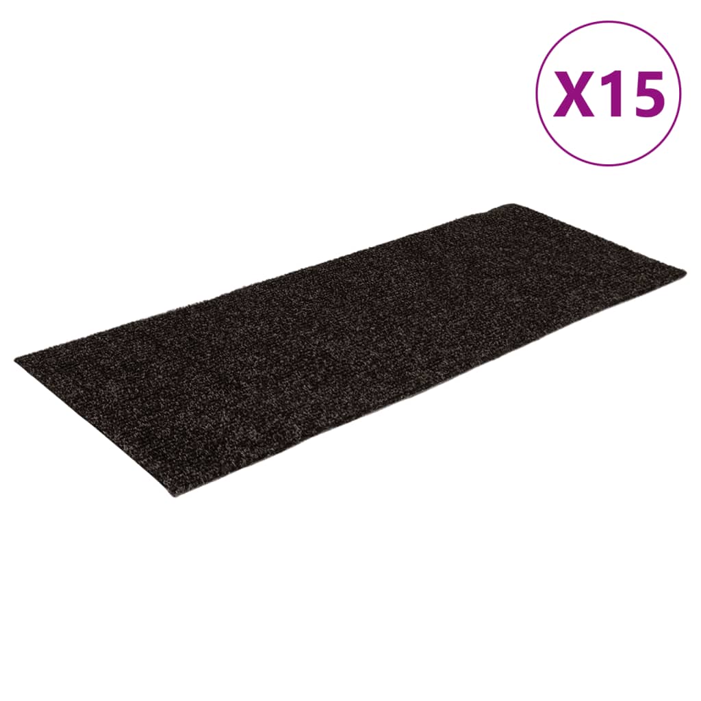 Stufenmatten Selbstklebend 15 Stk. 60x25 cm Braun Rechteckig