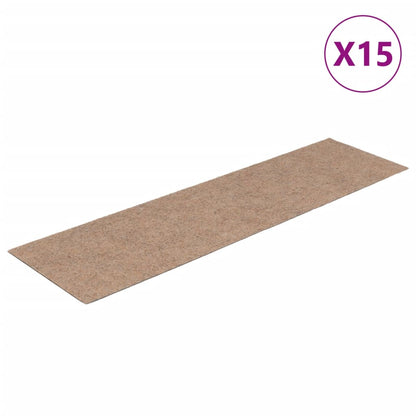 Stufenmatten Selbstklebend 15 Stk. 76x20 cm Hellbraun Rechteckig