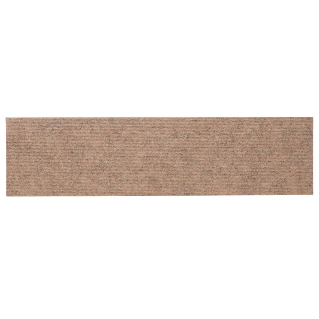 Stufenmatten Selbstklebend 15 Stk. 76x20 cm Hellbraun Rechteckig
