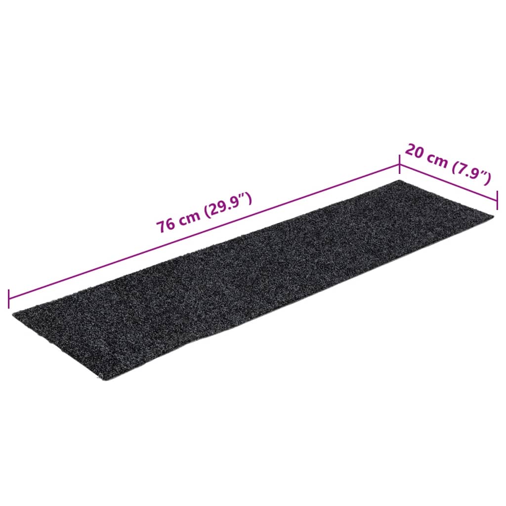 Stufenmatten Selbstklebend 15 Stk. 76x20 cm Grau Rechteckig