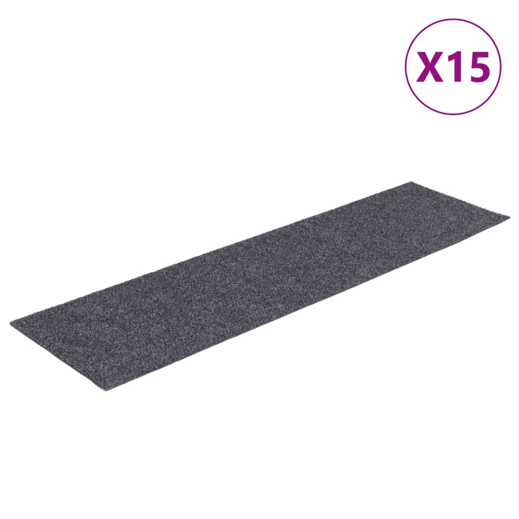 Stufenmatten Selbstklebend 15 Stk. 76x20 cm Hellgrau Rechteckig
