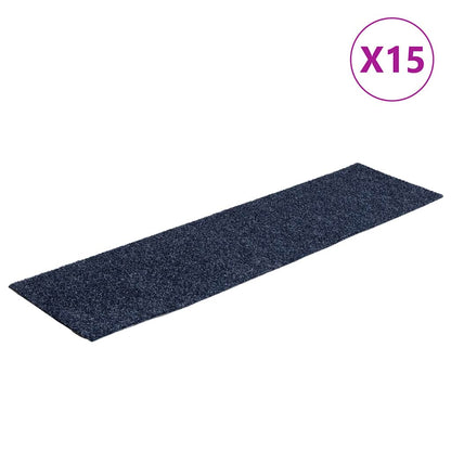 Stufenmatten Selbstklebend 15 Stk. 76x20 cm Grau Blau Rechteckig