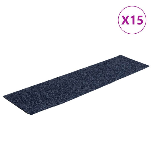 Stufenmatten Selbstklebend 15 Stk. 76x20 cm Grau Blau Rechteckig
