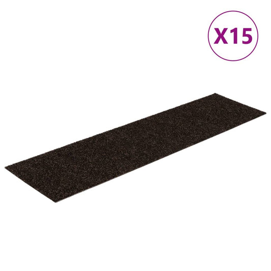 Stufenmatten Selbstklebend 15 Stk. 76x20 cm Dunkelbraun Rechteckig