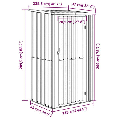 Redskabsskur Brun 118,5x97x209,5 cm Galvaniseret stål