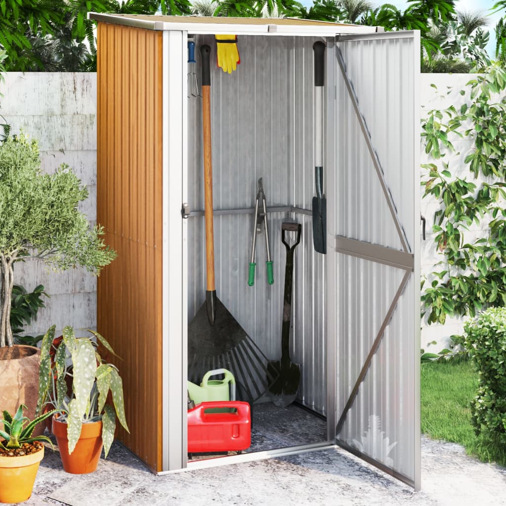 Redskabsskur Brun 118,5x97x209,5 cm Galvaniseret stål