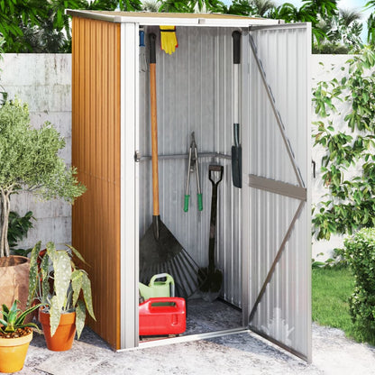 Redskabsskur Brun 118,5x97x209,5 cm Galvaniseret stål
