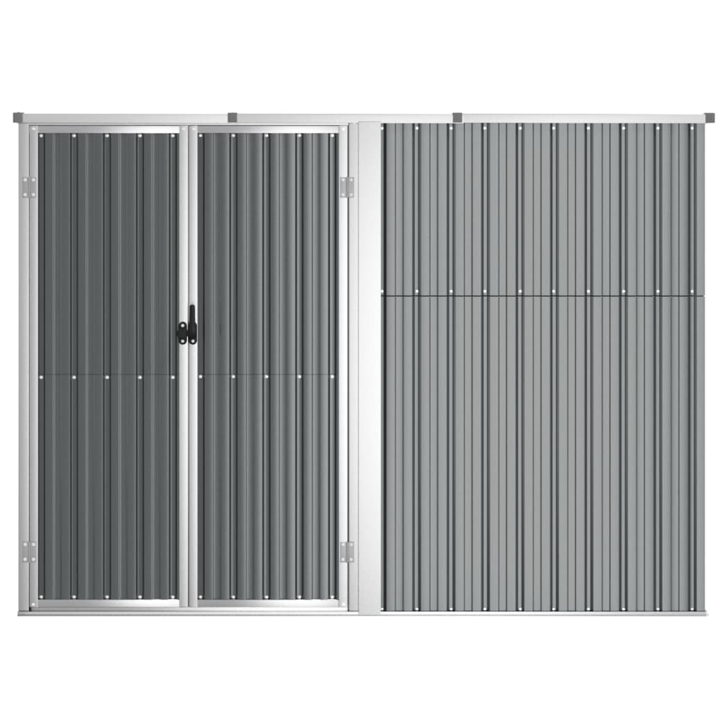 Gerätehaus Grau 225x89x161 cm Verzinkter Stahl