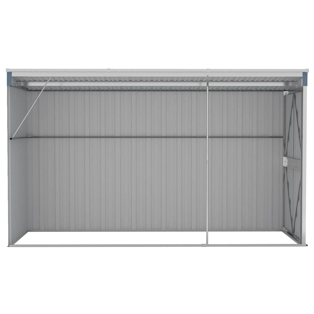Anbauschuppen Grau 118x288x178 cm Verzinkter Stahl