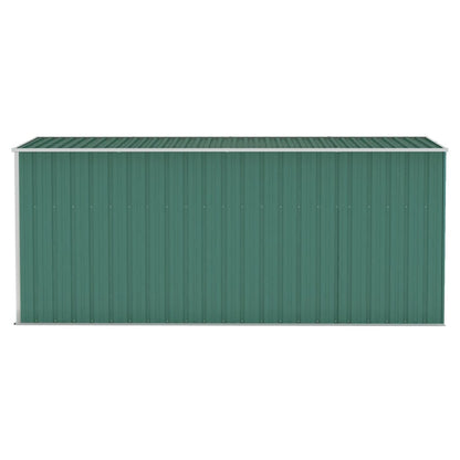 Anbauschuppen Grün 118x382x178 cm Verzinkter Stahl