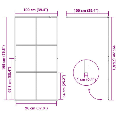 Duschwand für Begehbare Dusche mit Klarem ESG Glas 100x195 cm