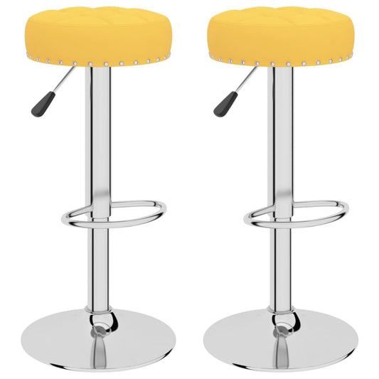 Barhocker 2 Stk. Senfgelb Stoff