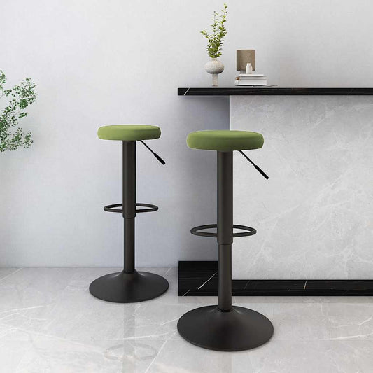 Barhocker 2 Stk. Hellgrün Samt