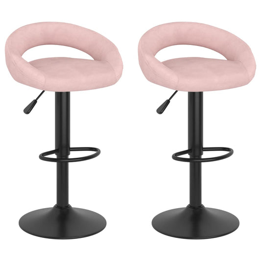 Barhocker 2 Stk. Rosa Samt
