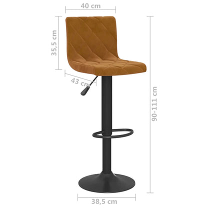 Barhocker 2 Stk. Braun Samt