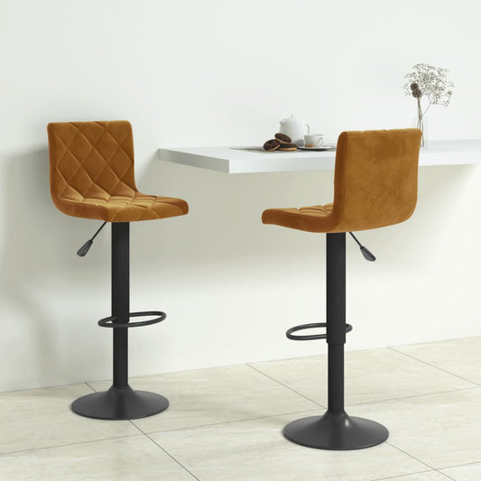 Barhocker 2 Stk. Braun Samt