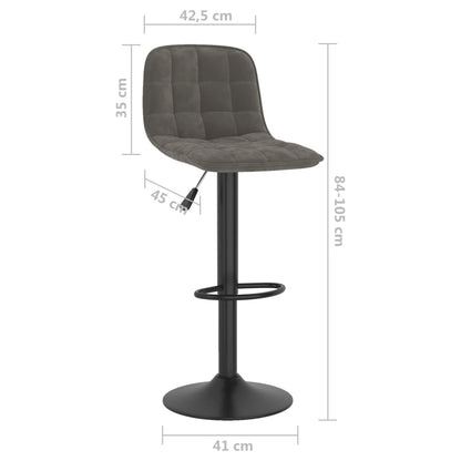 Barhocker Dunkelgrau Samt