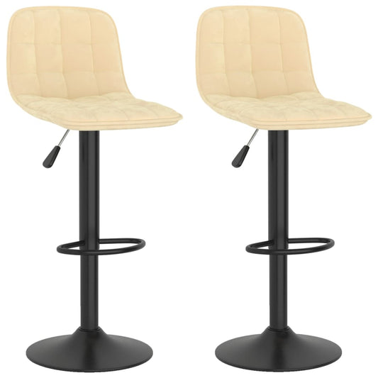 Barhocker 2 Stk. Creme Samt