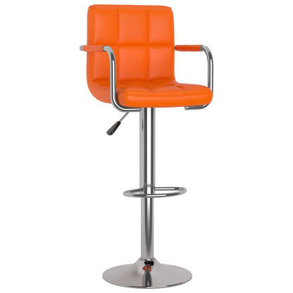 Barhocker 2 Stk. Orange Kunstleder