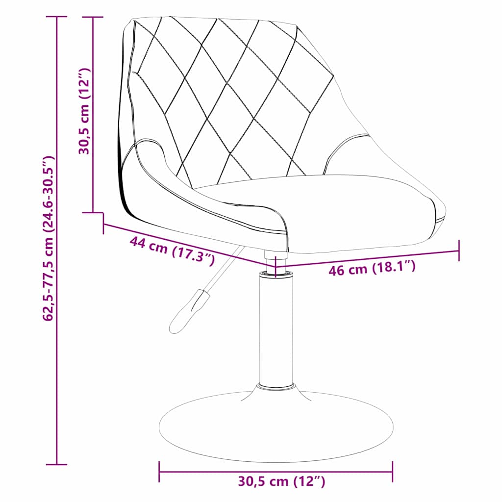 Drehbare Esszimmerstühle 2 pcs Braun 46 x 44 x 77,5 cm