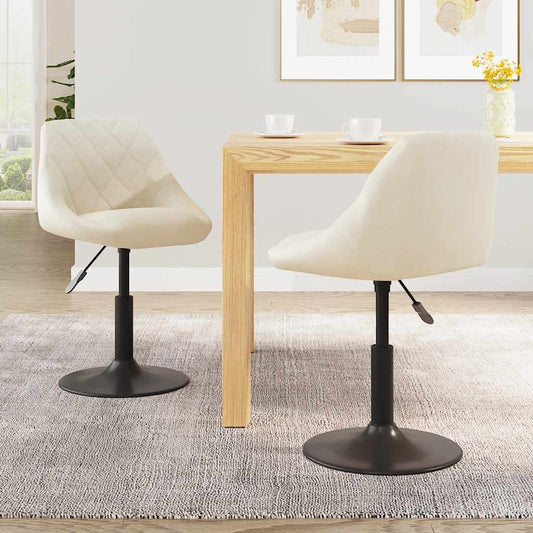 Esszimmerstühle 2 Stk. Drehbar Creme Samt