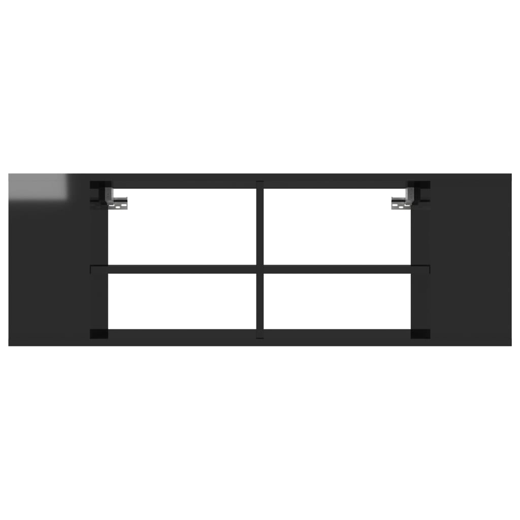 TV-vægskab sort højglans 102x35x35 cm træmateriale