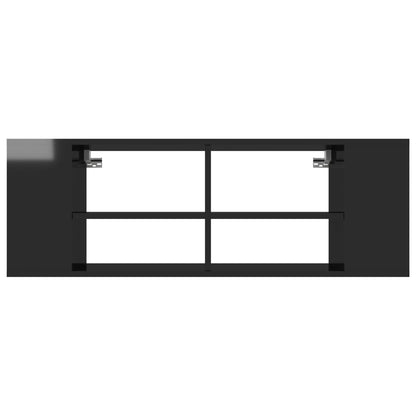 TV-vægskab sort højglans 102x35x35 cm træmateriale
