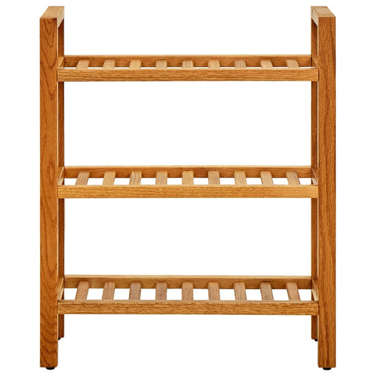 Schuhregal mit 3 Etagen 50x27x60 cm Massivholz Eiche