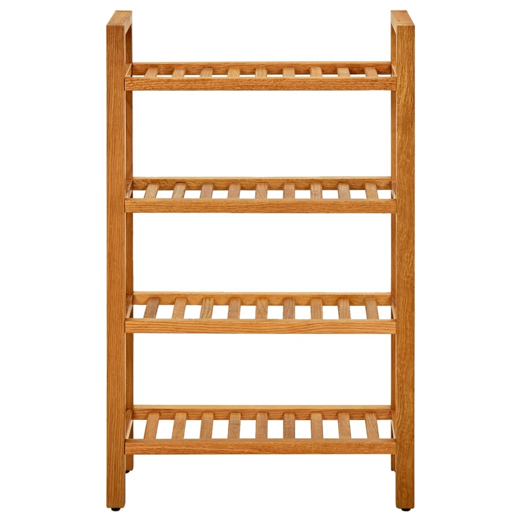 Schuhregal mit 4 Etagen 50x27x80 cm Massivholz Eiche