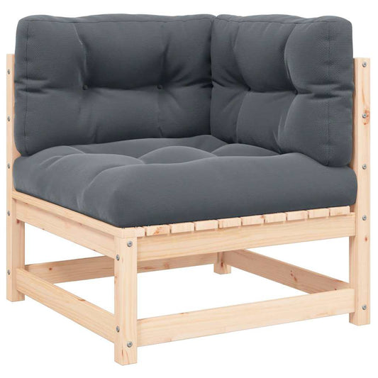 Garten-Ecksofa mit Kissen Massivholz Kiefer