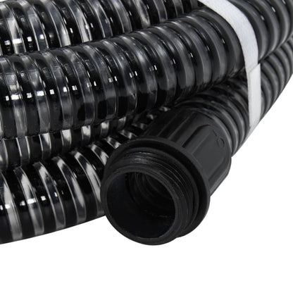 Sugeslange med messingtilslutninger Sort 1,1" 15 m PVC