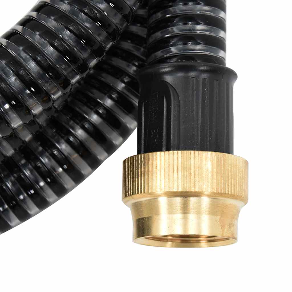 Sugeslange med messingtilslutninger Sort 1,1" 20 m PVC