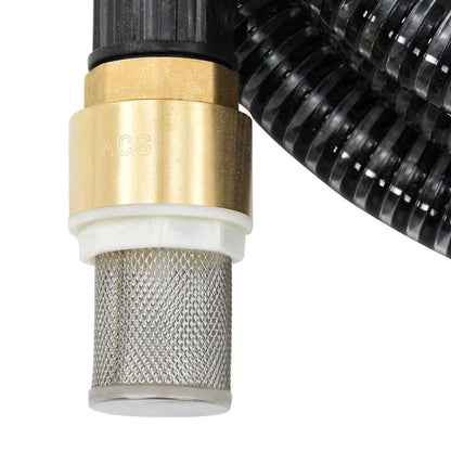 Sugeslange med messingtilslutninger Sort 1,1" 20 m PVC
