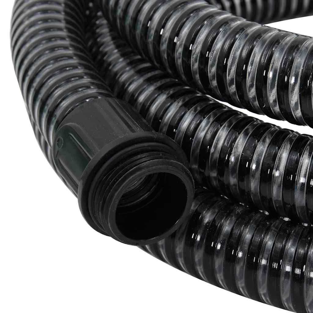 Sugeslange med messingtilslutninger Sort 1,1" 20 m PVC