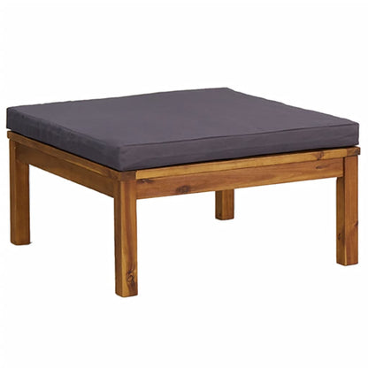 3-tlg. Garten-Lounge-Set mit Dunkelgrauen Kissen Akazienholz