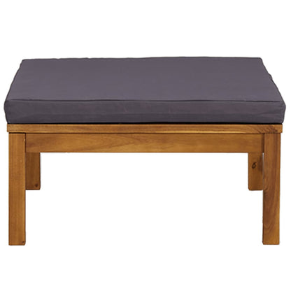 3-tlg. Garten-Lounge-Set mit Dunkelgrauen Kissen Akazienholz
