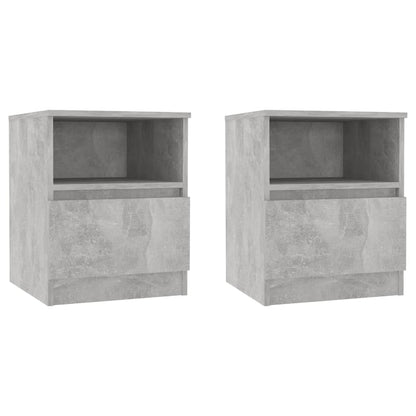 Nachttische 2 Stk. Betongrau 40x40x50 cm Holzwerkstoff