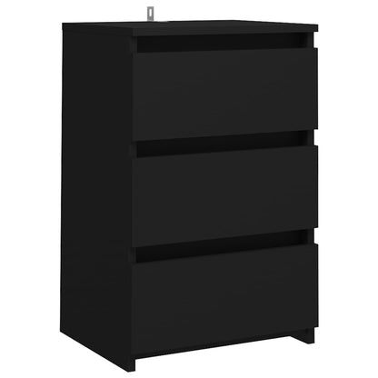 Sengeborde 2 stk Sort 40x35x62,5 cm træmateriale