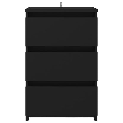 Sengeborde 2 stk Sort 40x35x62,5 cm træmateriale