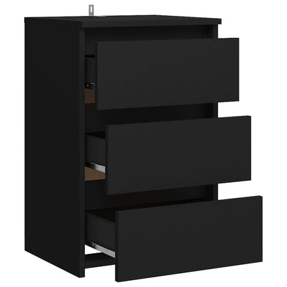 Sengeborde 2 stk Sort 40x35x62,5 cm træmateriale