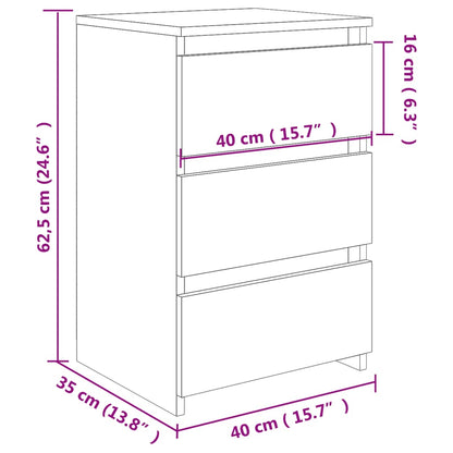 Nachttisch Betongrau 40x35x62,5 cm Holzwerkstoff