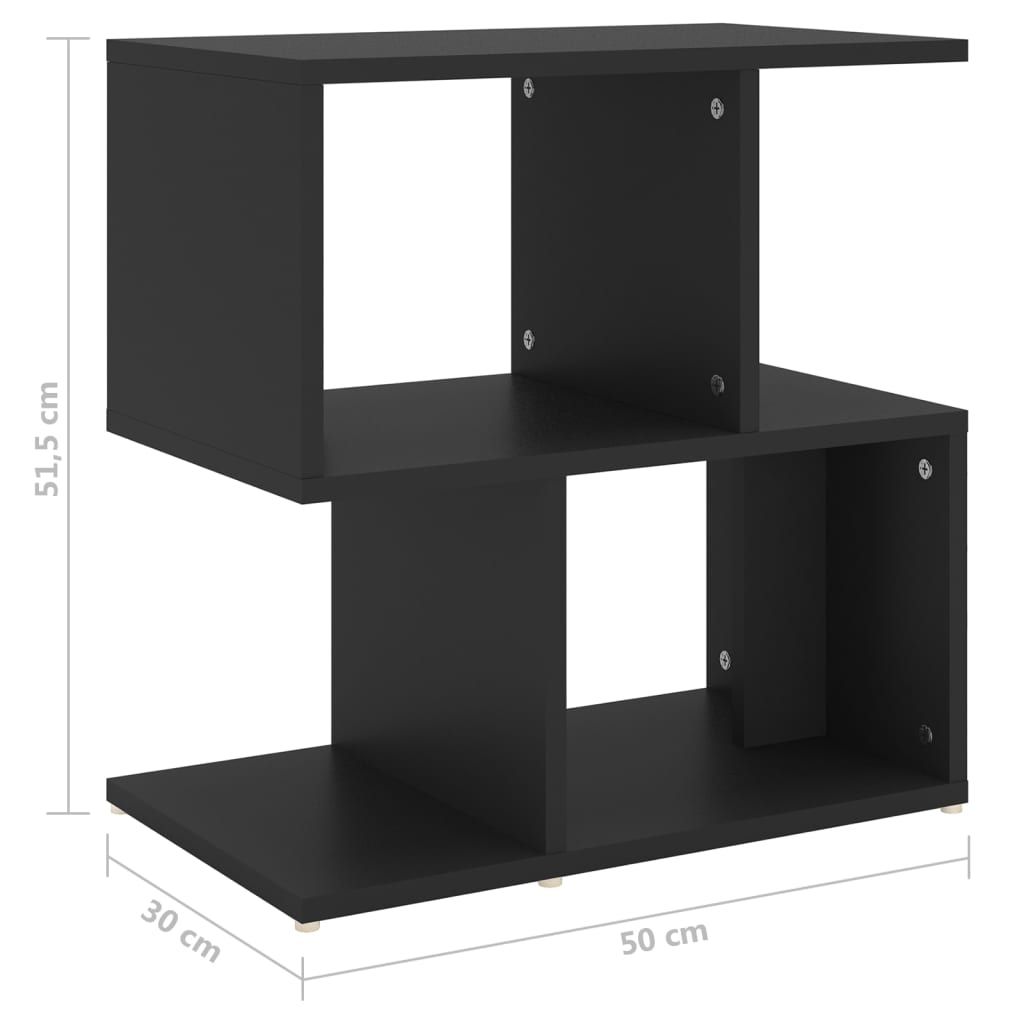 Nachttische 2 Stk. Schwarz 50x30x51,5 cm Holzwerkstoff